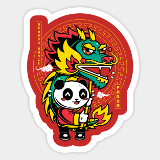 Dragon Dance Panda Sticker